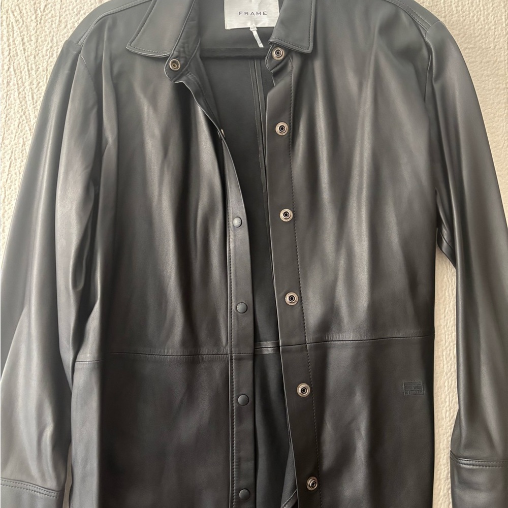 Frame NWOT leather shirt jacket